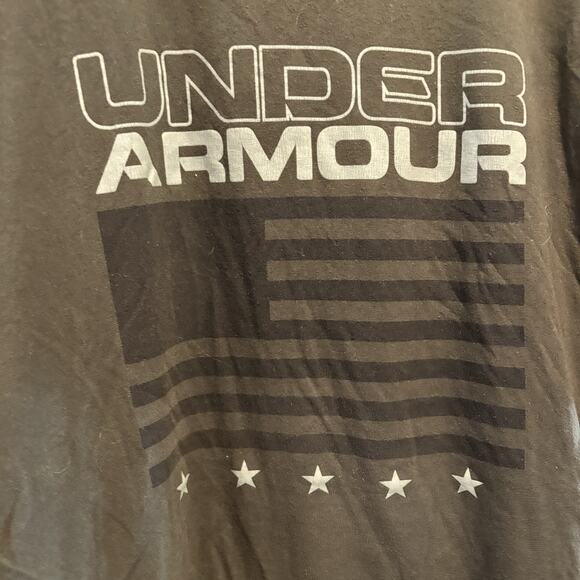 Under Armour T Shirt Mens 2XL Army GreenUSA Flag Loose Heatgear Patriotic - Picture 5 of 10